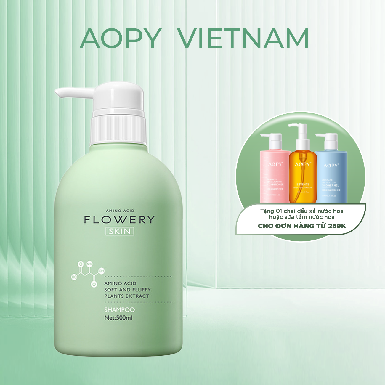 Dầu gội nước hoa muối biển Flowery 500ml