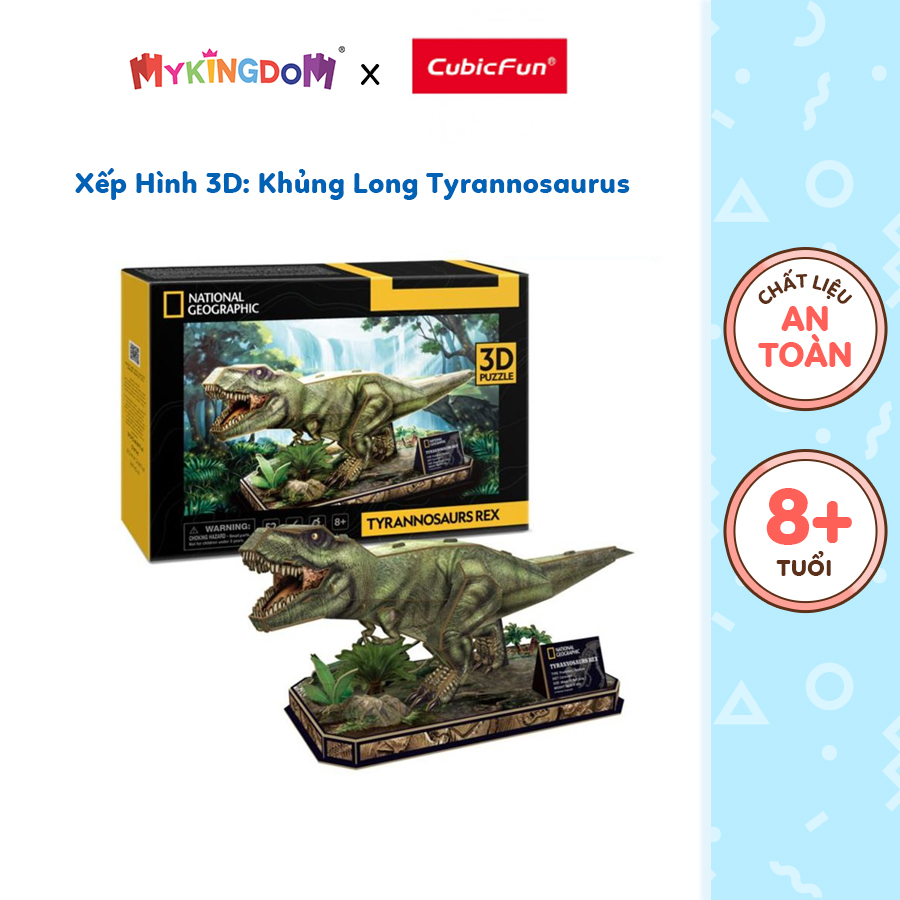 Đồ chơi cubic fun xếp hình 3d nat geo: khủng long tyrannosaurus rex ds1051h