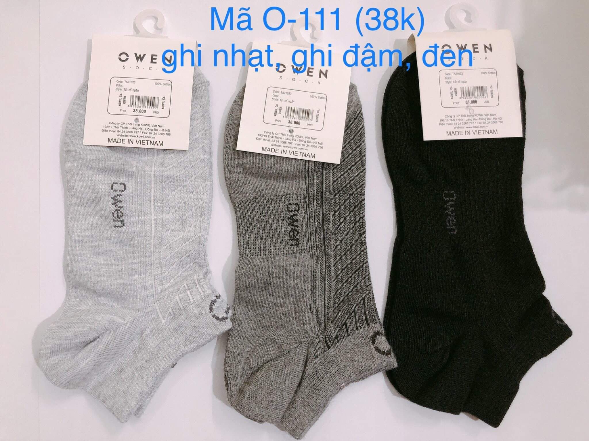 Sale - set 5 đôi tất nam ngắn cổ owen