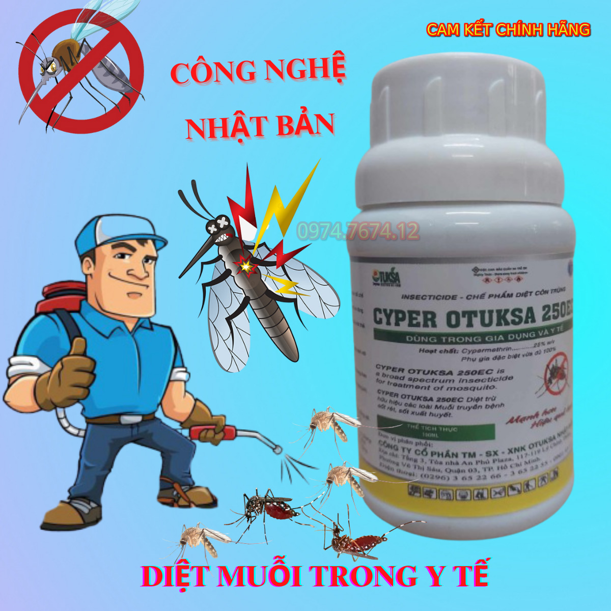 Thuốc diệt muỗi & côn trùng cyper otuksa 250ec - 100ml