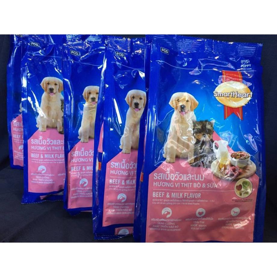 [HCM]Combo 5 gói thức ăn cho chó con SmartHeart PuPPY (400g/gói)