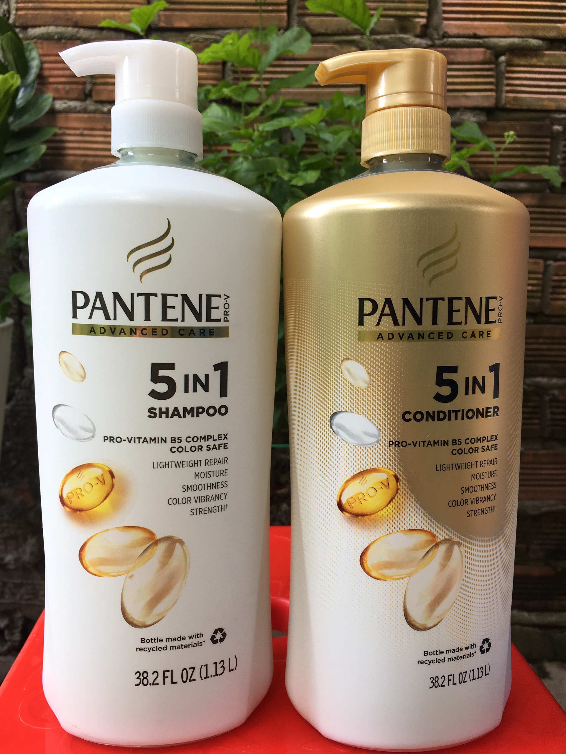 Bộ dầu gội và dầu xả chăm sóc nâng cao pantene 5 trong 1 - chai 1.13 lít