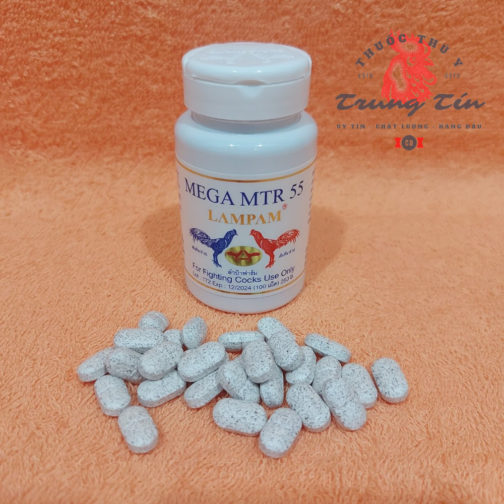(CHIẾC LẺ 50 VIÊN) MEGA MTR 55 - Thuốc nuôi gà cao cấp của lampam , nhanh lên bo đá , nhanh sung gà
