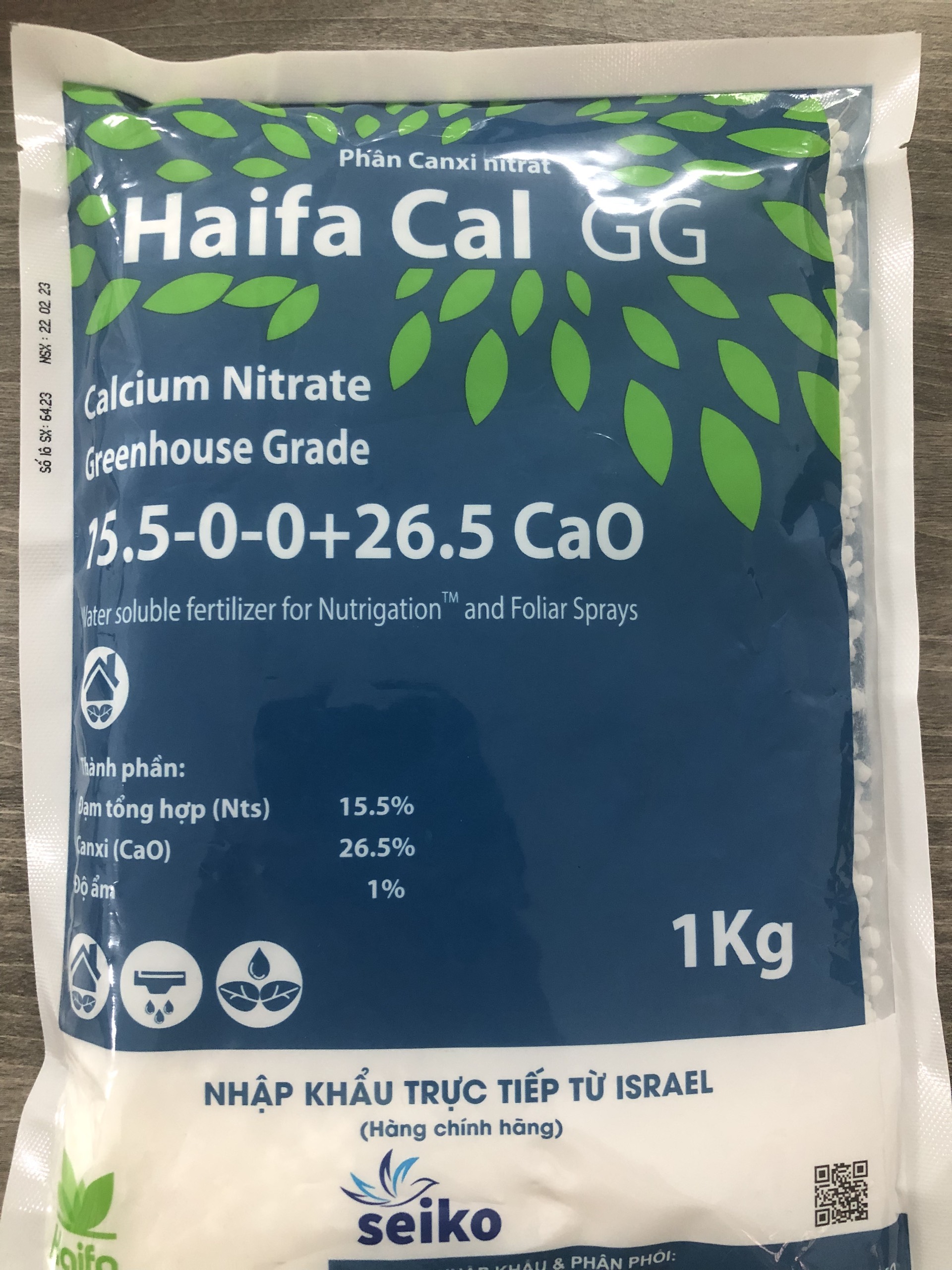 Phân bón lá canxi nitrat -haifa cal gg 1kg bổ sung canxi, chống thối trái, nám trái, nứt trái ...