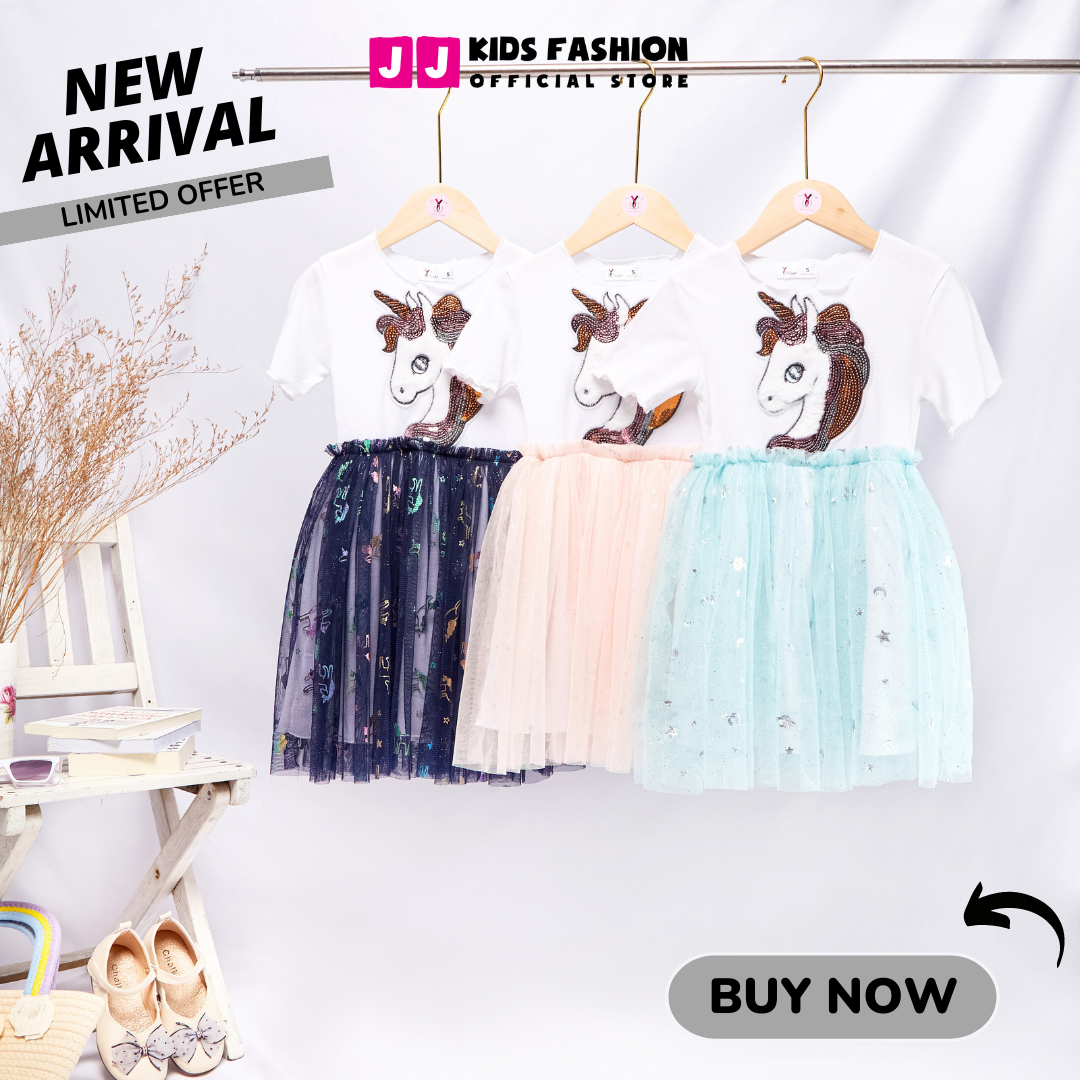 Đầm công chúa cho bé gái, đầm voan thêu Ponny kim sa dễ thương XUÂN HÈ - 2023| FREESHIP MAX - JJ Kids Fashion