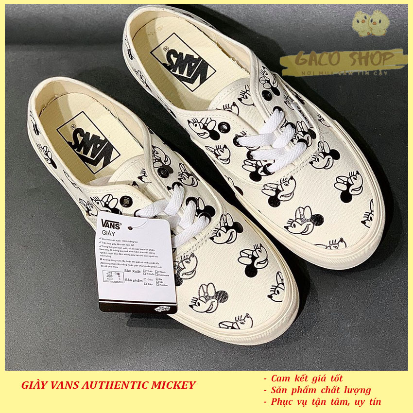 [FORM RỘNG] Giày thể thao Authentic Mickey Trắng [GACO SHOP]