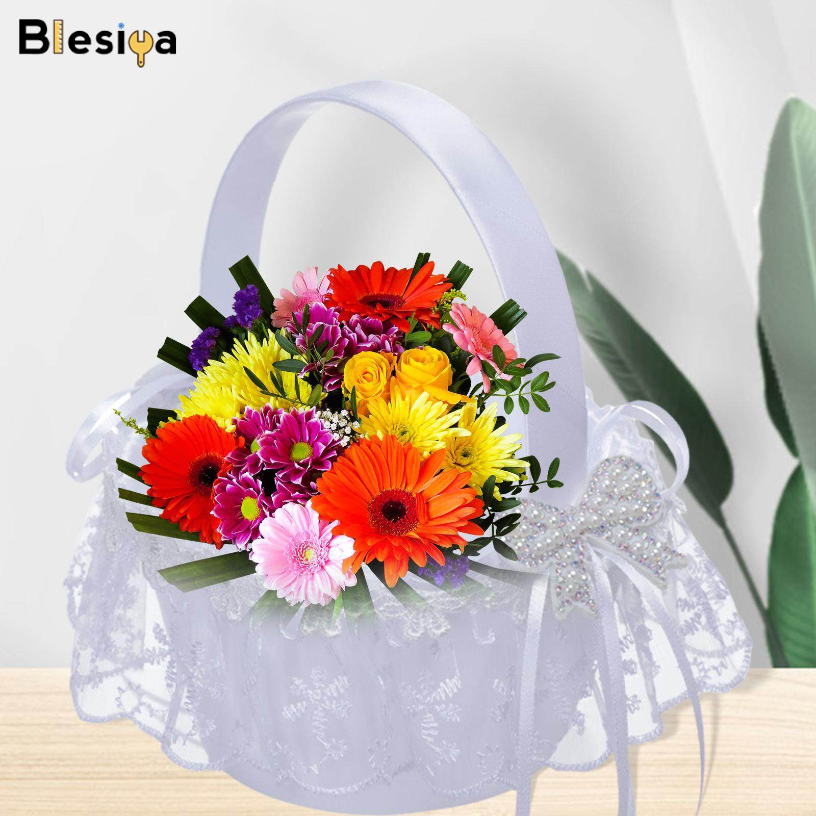 Blesiya Giỏ Đám Cưới Giỏ Hoa Thắt Nơ Trang Trí Thanh Lịch Cho Sự Kiện Tiệc Cưới