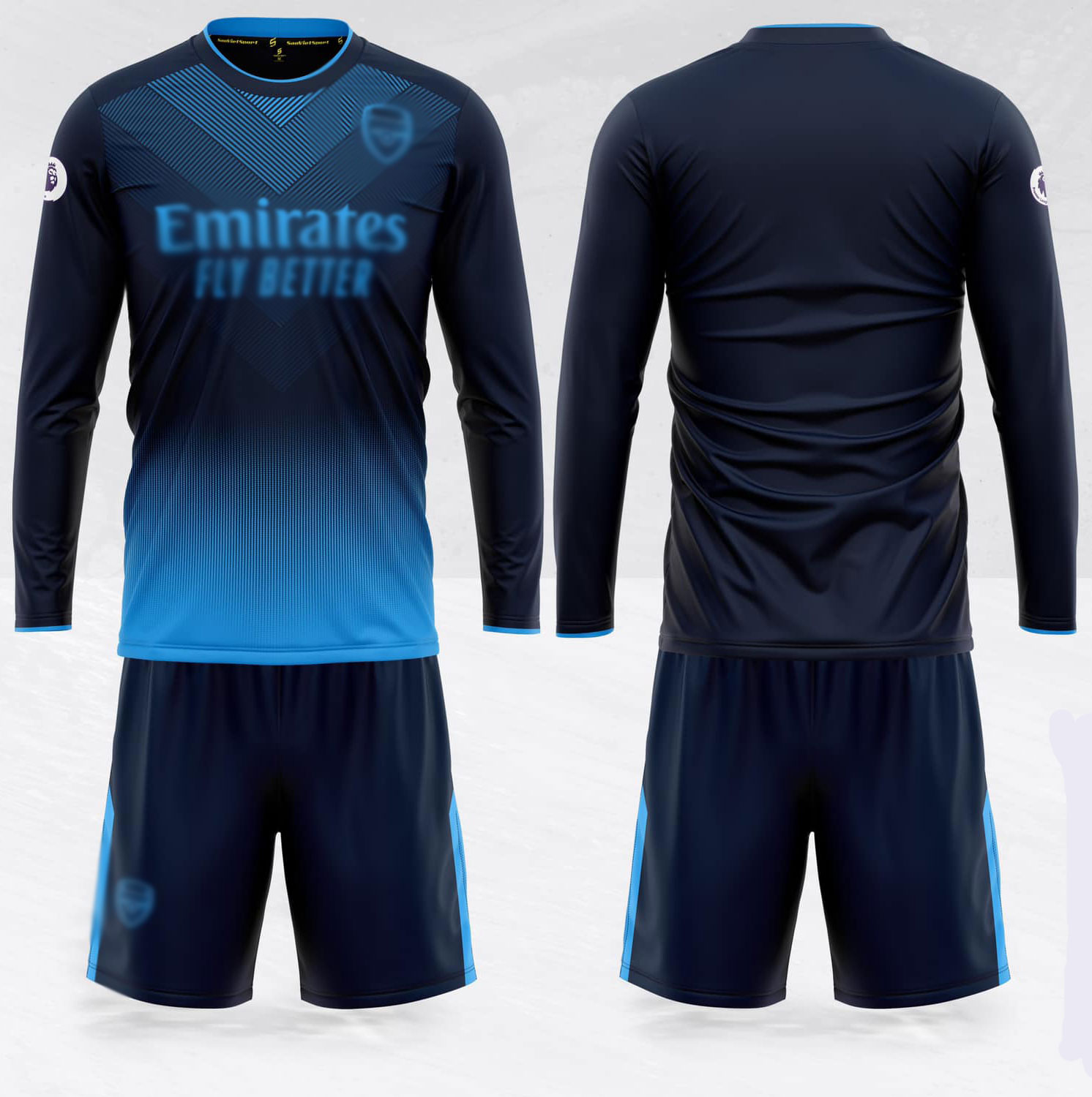 [HCM]Đồ Đá Banh Nam Nữ Thể Thao CLB Arsenal Sân Khách Dài Tay 2022