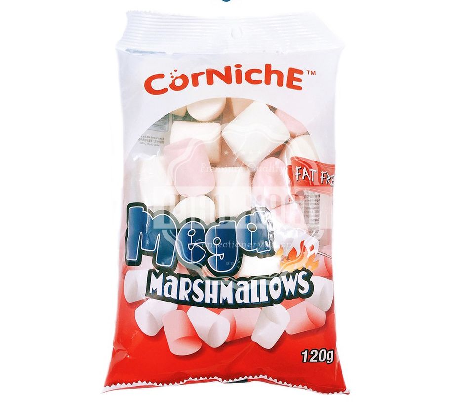 kẹo bông gòn marshmallow corniche mega hương dâu 120g 1