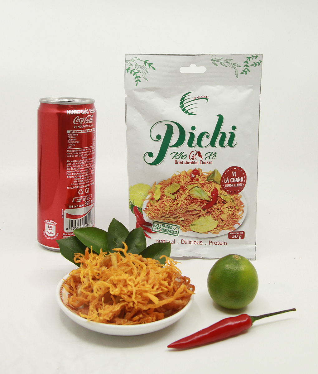 Combo 6 gói Pichi khô gà xé 50g - vị lá chanh đặc biệt