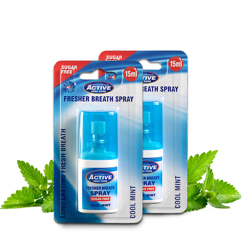 Xịt thơm miệng Beauty Formulas Fresher Breath Spray 15ml hương bạc hà