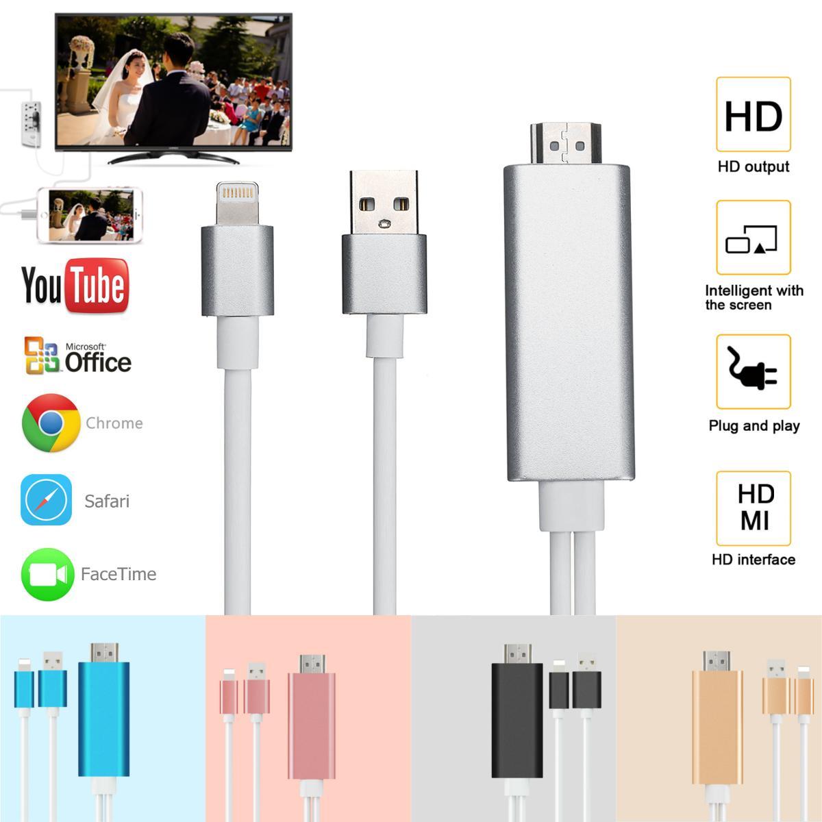 1.8m lightning to hdmi hd tv cáp dành cho iphone kết nối ra tivi