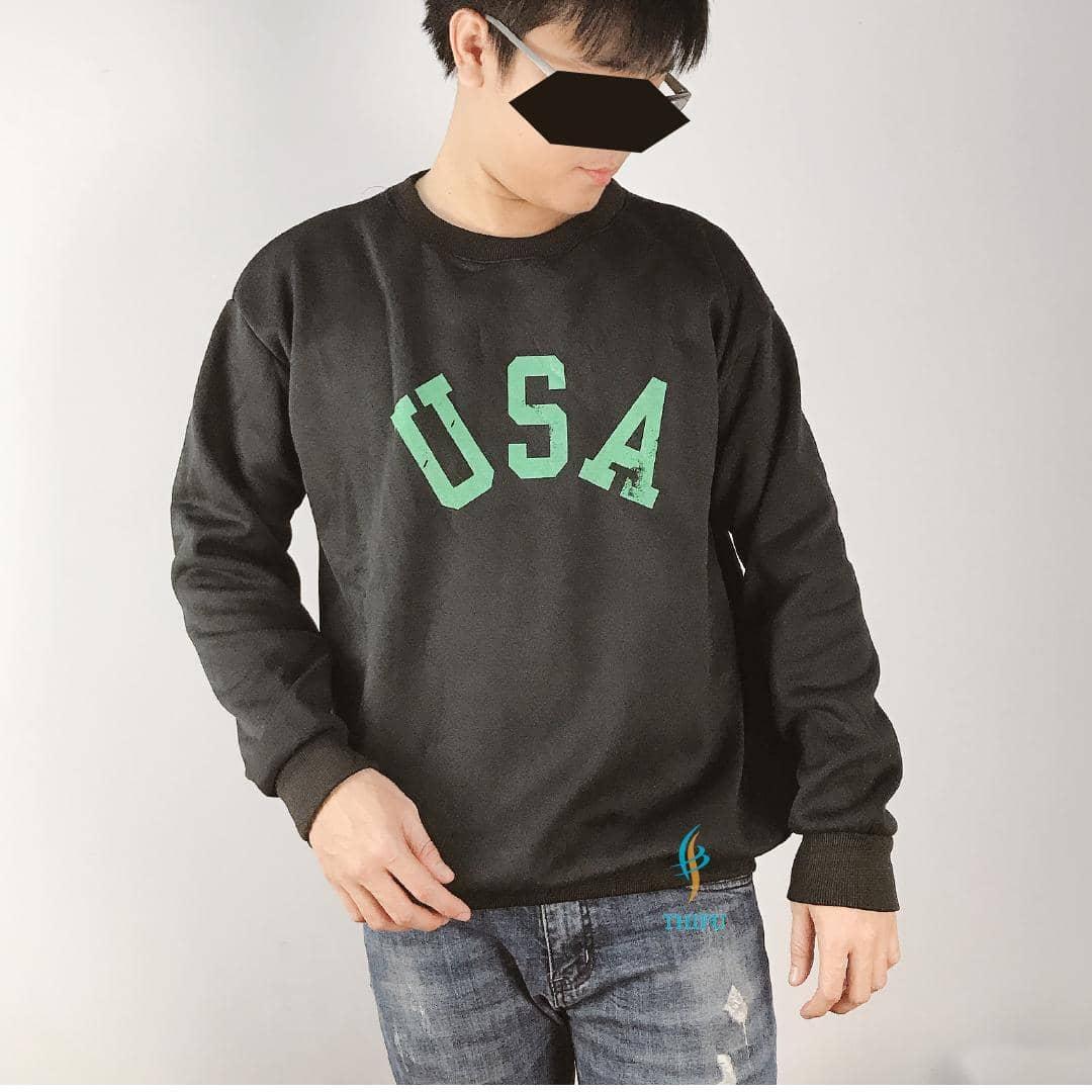 áo sweater nam USA cổ chui vải thun coton cao cấp