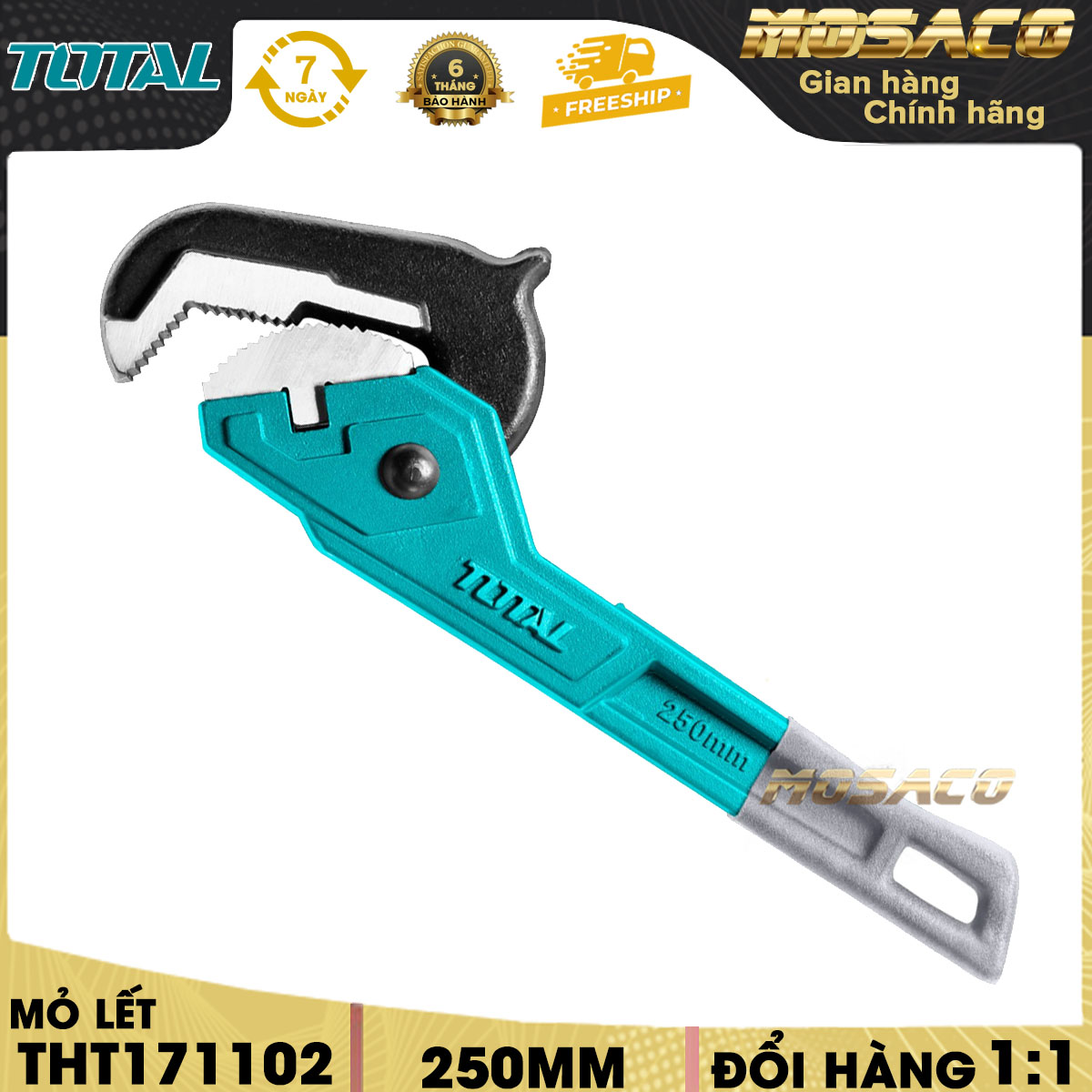 Mỏ lết mở ống nước tự động total tht171102 chuyên dụng cao cấp. mỏ lết 10inch 14inch thép cr-v siêu cứng chống rỉ sét sửa chữa cơ khí nhà cửa - mosaco