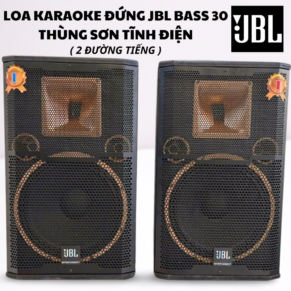 LOA KARAOKE ĐỨNG JBL BASS 30 (GIÁ 2 CÁI) THÙNG SƠN TĨNH ĐIỆN 2 ĐƯỜNG TIẾNG 1 BASS 1 TREBLE KÈN  HỌNG VÀNG
