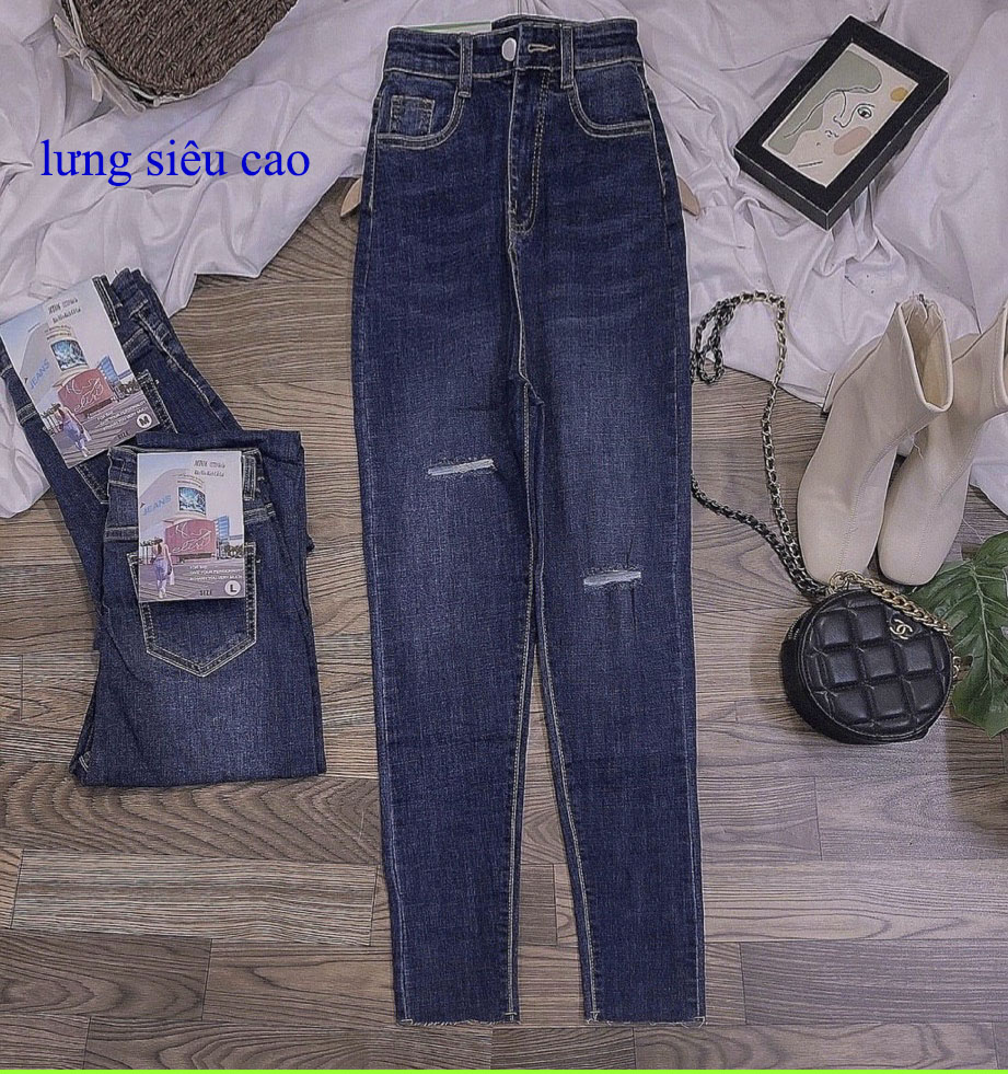 Quần jean nữ cao cấp, lưng siêu cao dáng đẹp mê ly,quần jean trơn ,phong cách thời trang THUYDIEUSHOP97 k120