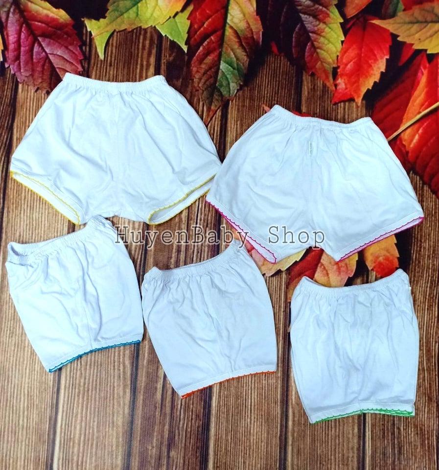 Quần đùi trắng sơ sinh viền màu Chip Chip cho bé gái đủ size từ sơ sinh đến 11,5kg