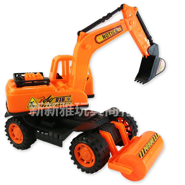 Máy xúc đồ chơi , Máy xúc cho bé loại To kết hợp xe Lu đà đẩy Tự Chạy, Các chi tiết đều hoạt động được.
