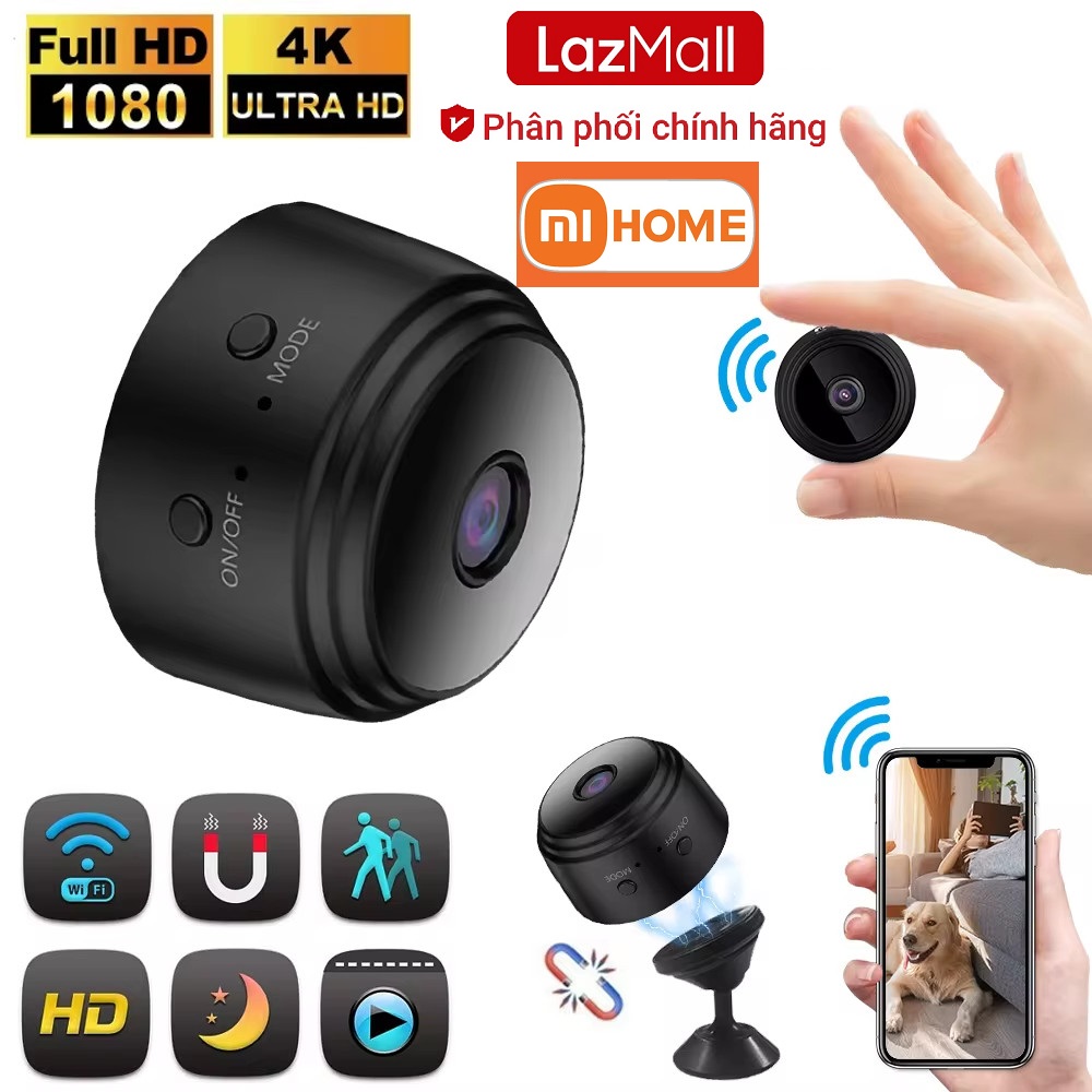 Mật Vụ LazMall Camera Siêu Nhỏ, Camera Mini, Camera Mini Wifi Xiaomi A9 Full HD 1080PH Hỗ Trợ Đàm Thoại 2 Chiều Ghi Hình Siêu Nét [Hot] Camera WiFi Mini A9 Giám Sát Không Dây Bảo Vệ An Ninh Máy Quay Từ Xa Camera Giám Sát An Ninh Nhà Thông Minh