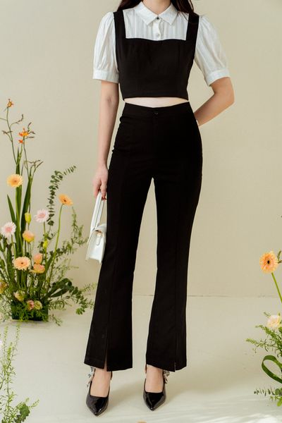 Quần ống loe nữ xẻ gấu tiinstore q0d124