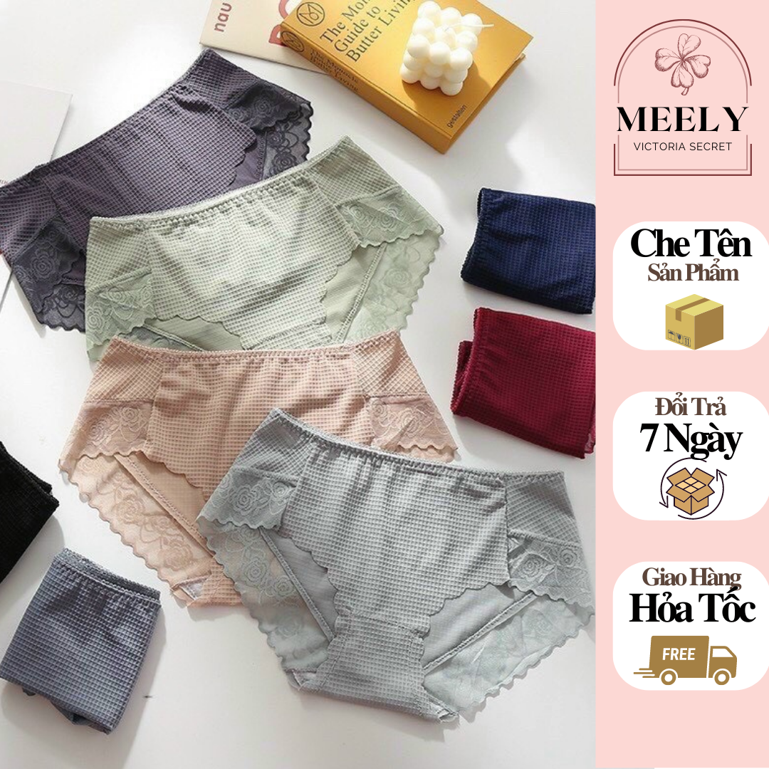 Quần lót nữ pha ren cạp vừa thoáng mát nâng mông ôm chọn vòng 3 quần chip kháng khuẩn nâng mông - 155