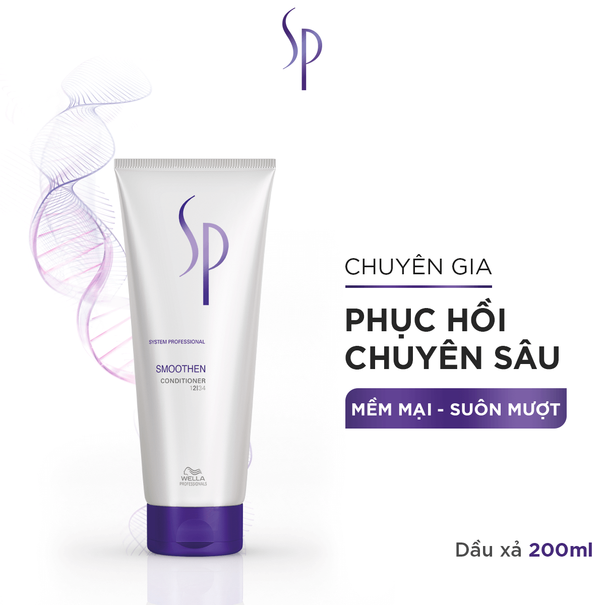 Dầu xả sp smoothen làm mượt tóc, giúp bề mặt tóc sáng bóng, mềm mại