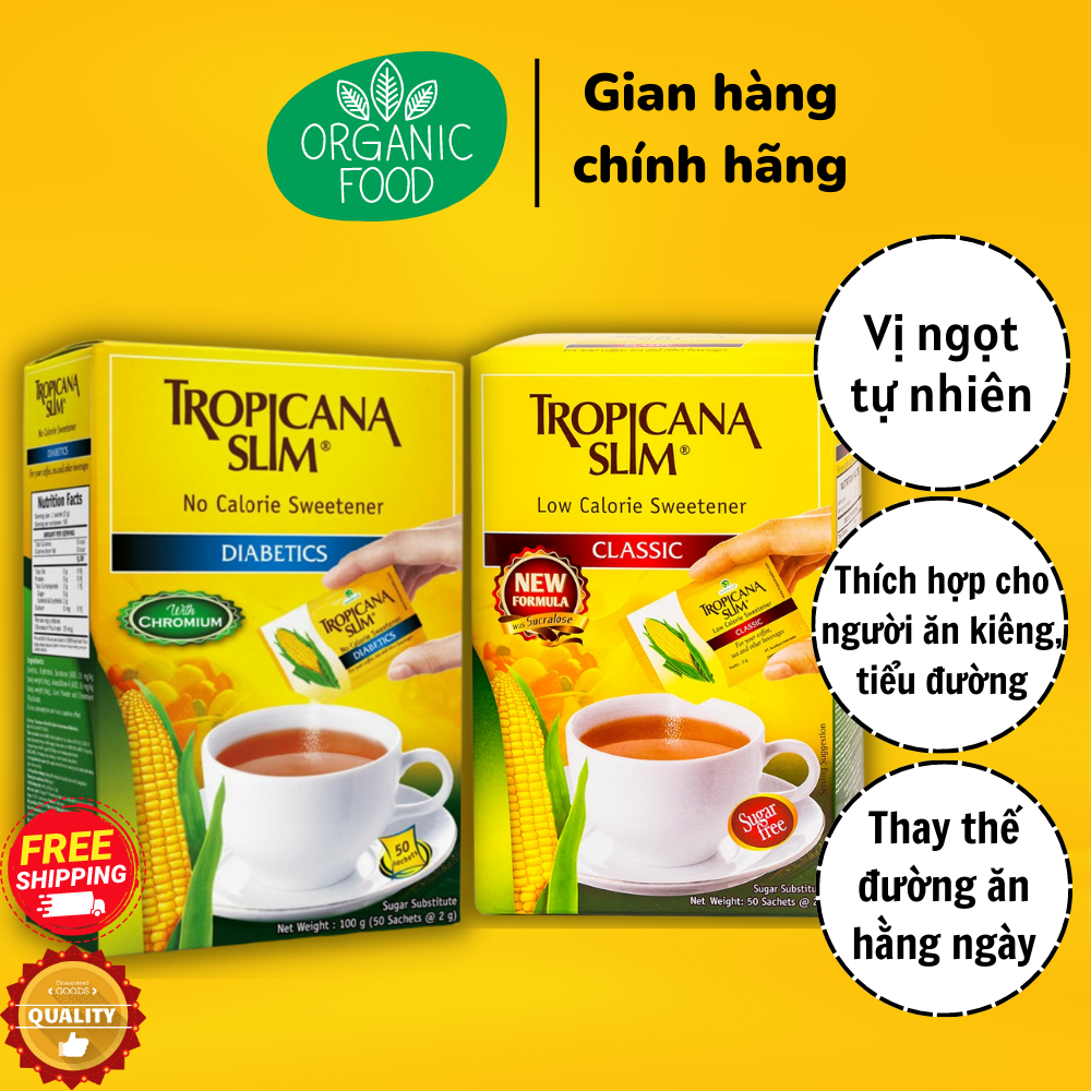 Đường Bắp Ăn Kiêng Tropicana Slim hộp 2g x 50 - Tropicana Slim Sweetener