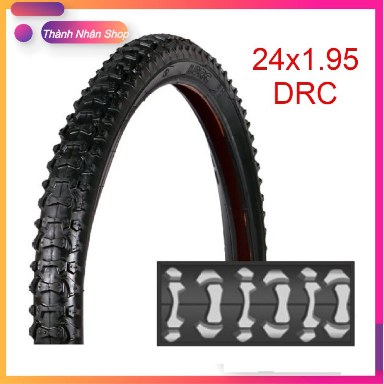 Vỏ xe đạp thể thao 24x1.95 chính hãng drc