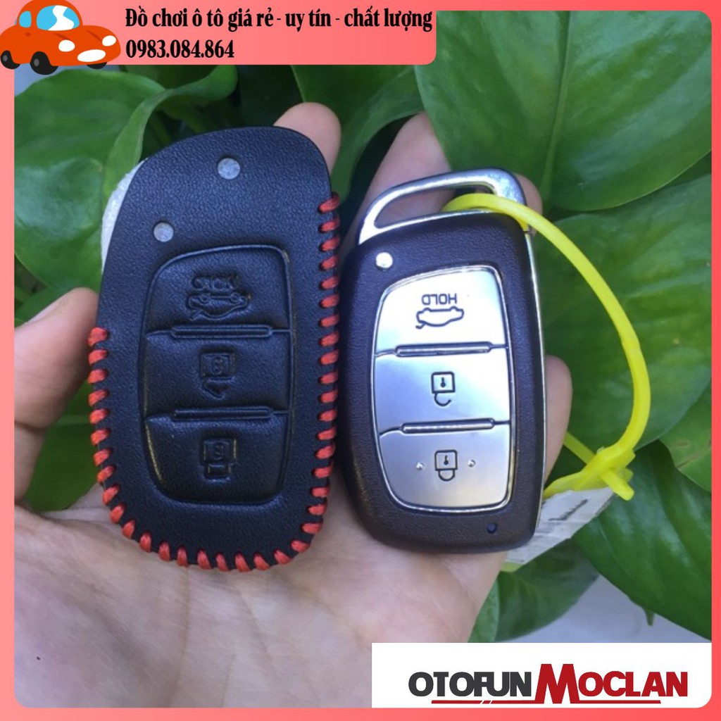 Bao da chìa khoá i10 elantra tucson (ko kèm móc) Bao Da Chìa Khoá Gập HYUNDAI ACCENT 3 nút solaiti i10