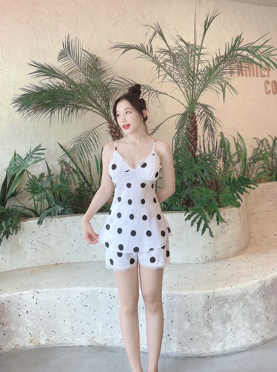  Đồ Ngủ Áo Ngủ Váy Mặc Nhà Lụa Satin Có Mút Ngực AMANTA Hai Dây AMTS38 