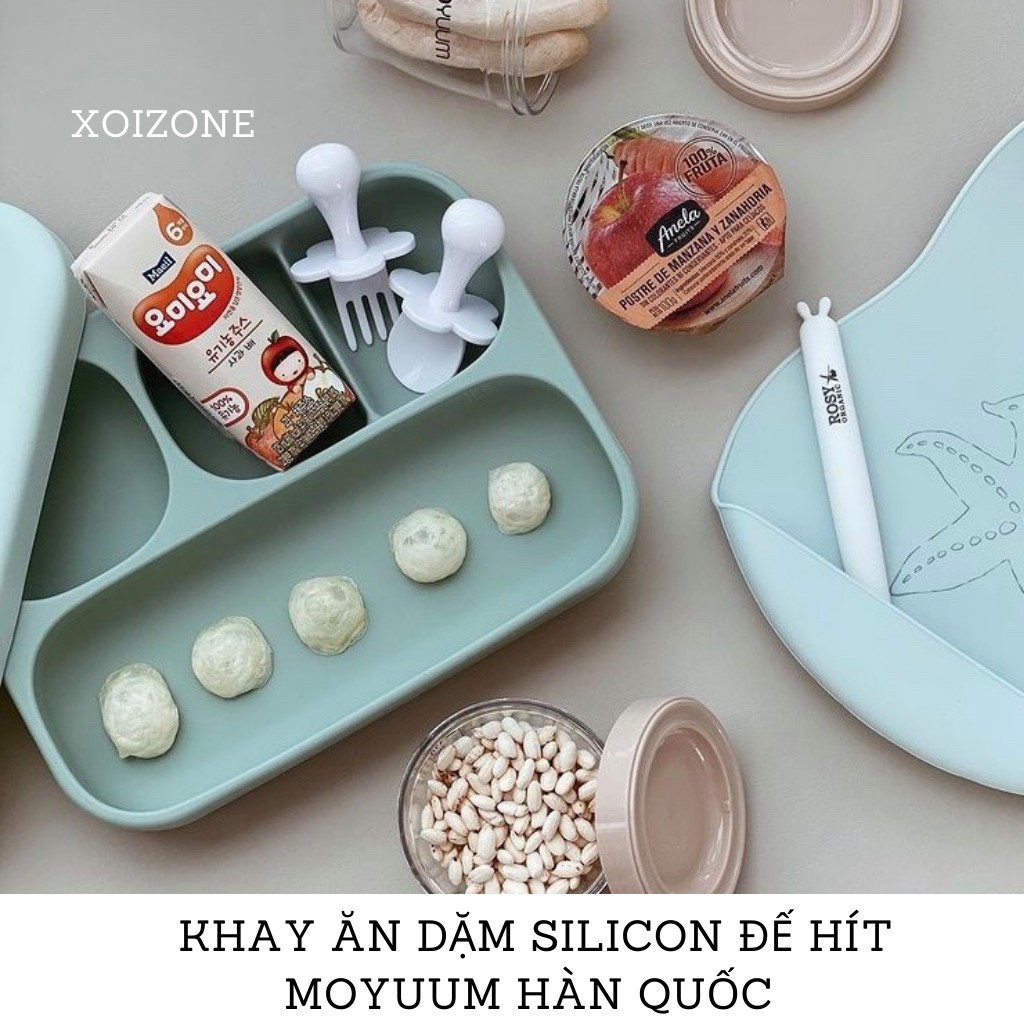 Khay ăn dặm silicon moyuum hàn quốc đế hít