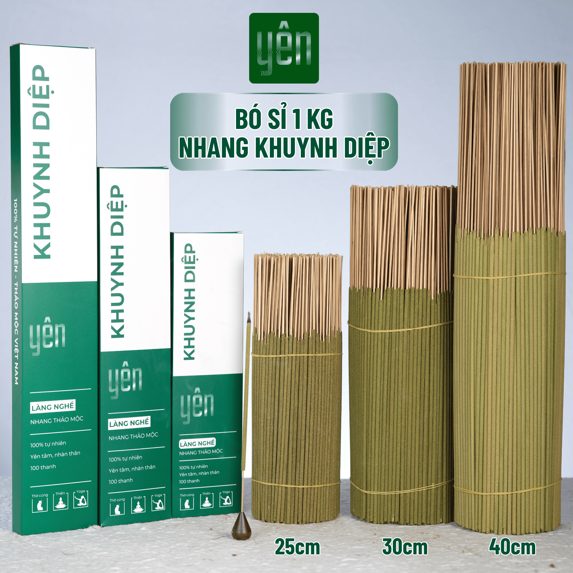  Nhang Khuynh Diệp Sạch 1kg Giá Sỉ Loại 23-30-40cm 800-700-500 Thanh Yên 100 % Tự Nhiên Thờ Cúng Thư Giãn 