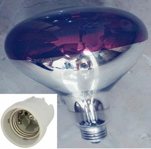 Bóng đèn Hồng Ngoại Interheat sưởi ấm úm cho thú y + tặng 1 đui sứ cao cấp