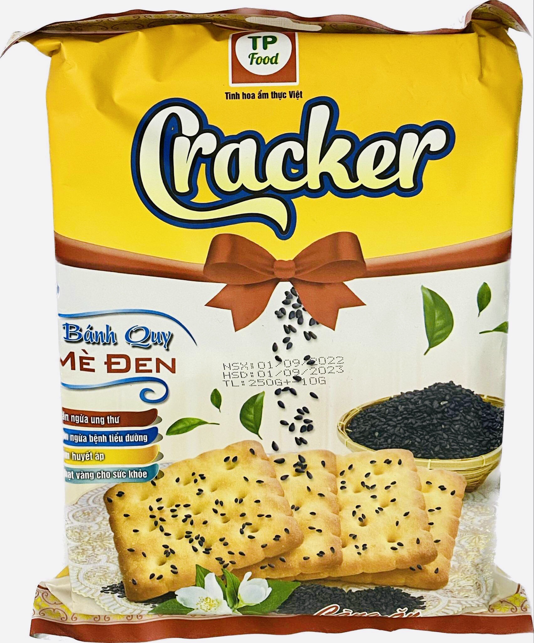 Bánh Quy ăn kiêng Cracker mè đen ngăn ngừa tiểu đường