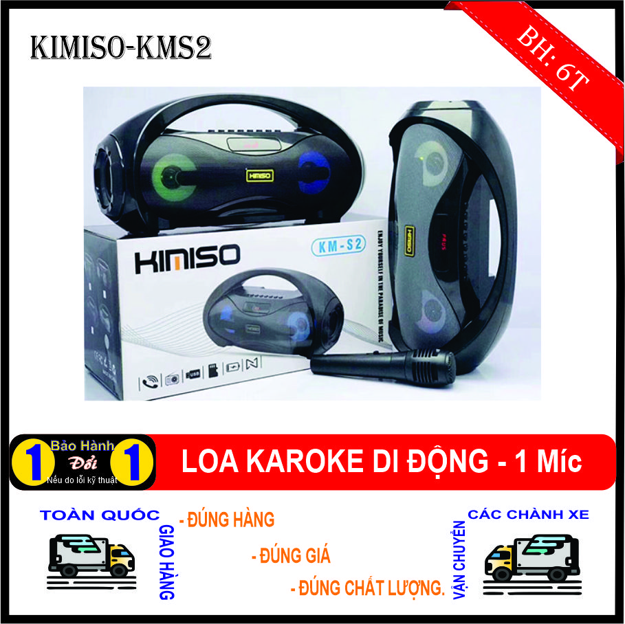 Loa bluetooth kimiso km - s2, tặng kèm mic có dây