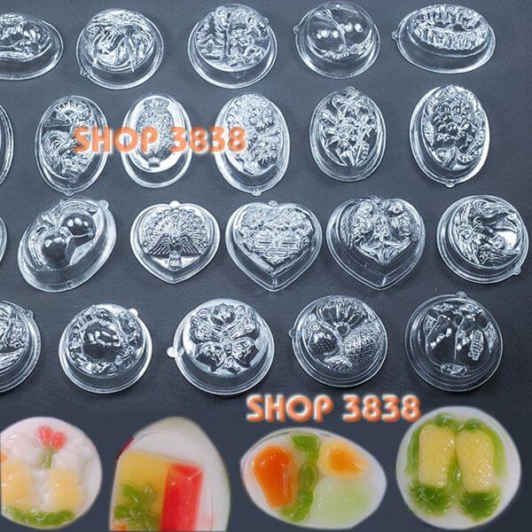 Combo 10 Khuôn Làm Thạch Rau Cau Sơn Thủy Bánh Flan Mini Ngộ Nghĩnh