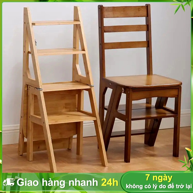 BOHO Ghế thang đa năng xếp gọn Ghế 3 bậc xếp gọn, cao 85cm