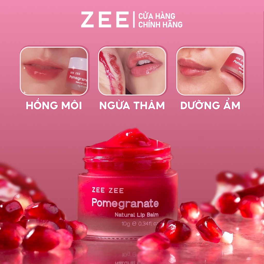 [Chính hãng] Mặt nạ ngủ dưỡng môi ZEE ZEE siêu hot, son dưỡng môi hồng dưỡng ẩm môi chống thâm nứt môi chiết xuất lựu đỏ 10g