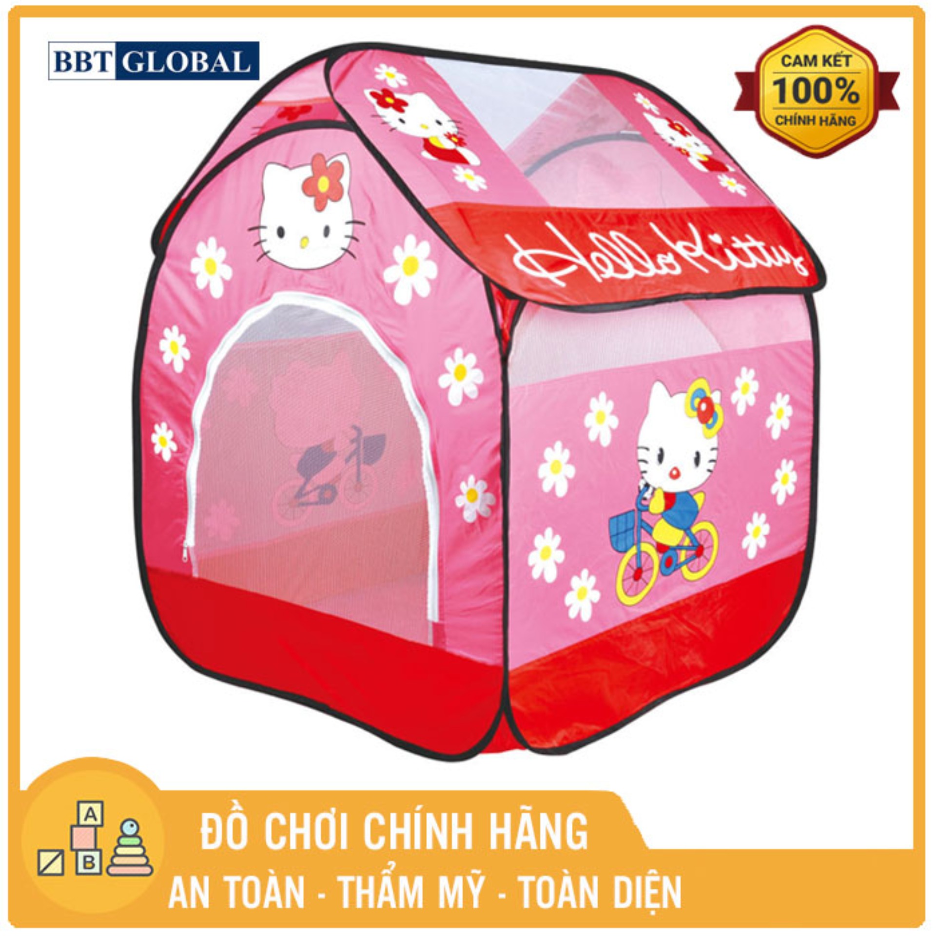 Nhà bóng hình ngôi nhà cho bé bbt global màu đỏ a999-212