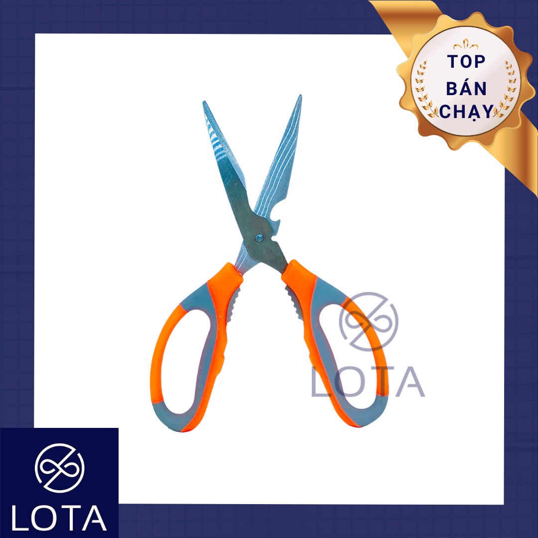 KÉO CẮT ĐA NĂNG TÍCH HỢP ĐỒ KHUI VÀ KẸP VỎ CUA kéo nhà bếp văn phòng phẩm dụng cụ thủ công loại dài lớn cắt thịt giấy kẹp cua khui chai nước ngọt kéo xịn tốt giá rẻ tiện lợi LOTA SHOP