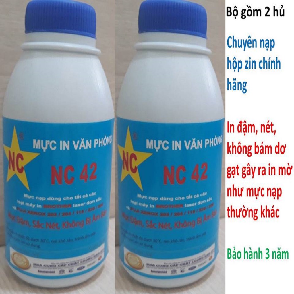 Bộ 2 chai mực cho Fuji Xerox 115, 225 in rất sắc nét, không bị âm bản. Bình, hủ mực nạp, bơm, đổ cho hộp mực máy in Fuji Xerox Docuprint M115w, F115w, P115w, cp115w,P225, P225d, P225dw, M225dw, M225z, M265z laser trắng đen