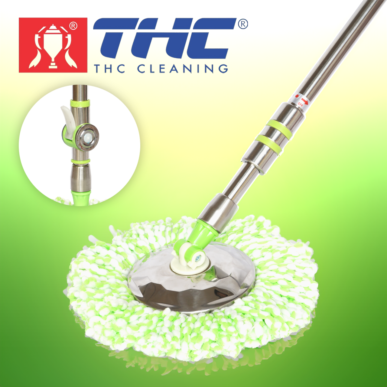 Cây lau nhà xoay 360 độ thân inox cao cấp loại tốt chổi lau nhà xoay 360 độ mâm inox đa năng loại tốt thc cleaning