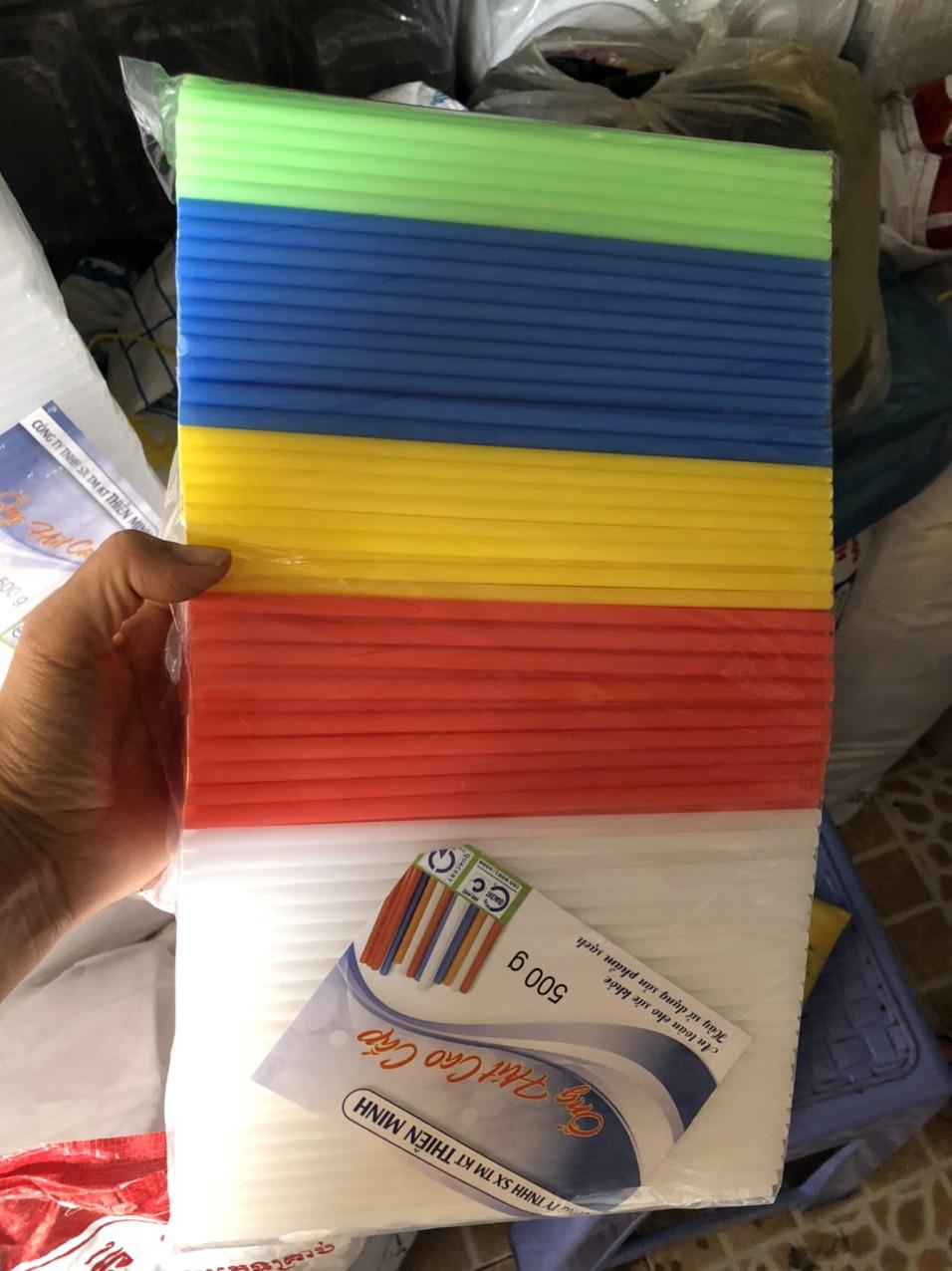 [HCM]Ống hút nhựa trong suốt - Bịch ống hút nhựa nhiều màu 500gr Ống hút nhựa loại nhỏ Ống hút dùng 1 lần