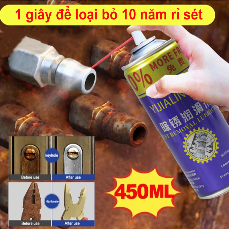 Nước tẩy rỉ sét trên kim loại, sắt thép LoTux Rust Remover, giảm thiểu quá trình oxi hóa trên vật liệu xây dựng.dầu chống rỉ sét đa năng cao cấp, bình xịt bôi trơn làm sạch thẩm thấu chống ẩm 450ml