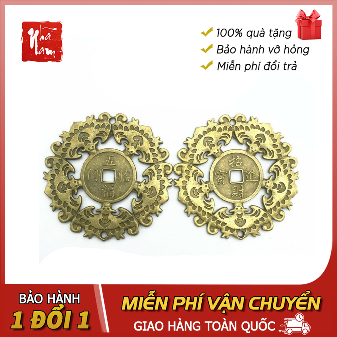 Đồng xu ngũ phúc lâm môn đồng xu phong thủy - Phong thủy Nhã Nam