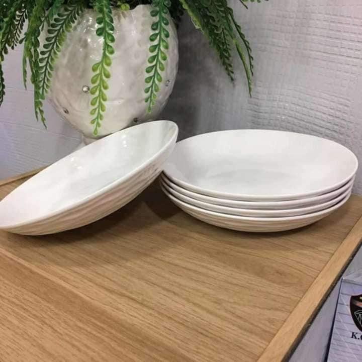 Bộ 6 dĩa sứ lòng sâu cao cấp kt 21cm