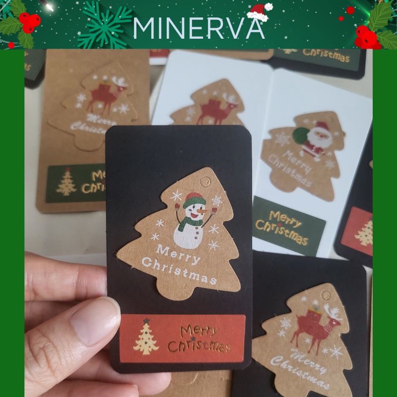 Thiệp giáng sinh gắn sticker nhiều màu sắc xinh xắn 9x5.2 cm