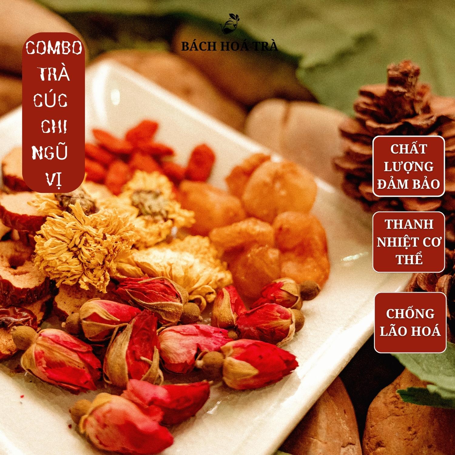 Combo gói trà cúc chi 5 vị thảo mộc chống lão hoá, thanh nhiệt cơ thể, an thần - Bách Hoá Trà
