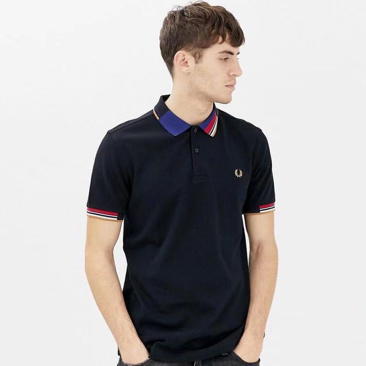 Fesdfre luba03411 Áo polo nam Tai lúa mì Fred Perry mới Áo thun cotton ngắn tay 2023 mùa xuân và mùa hè có ve áo mỏng kiểu Anh823