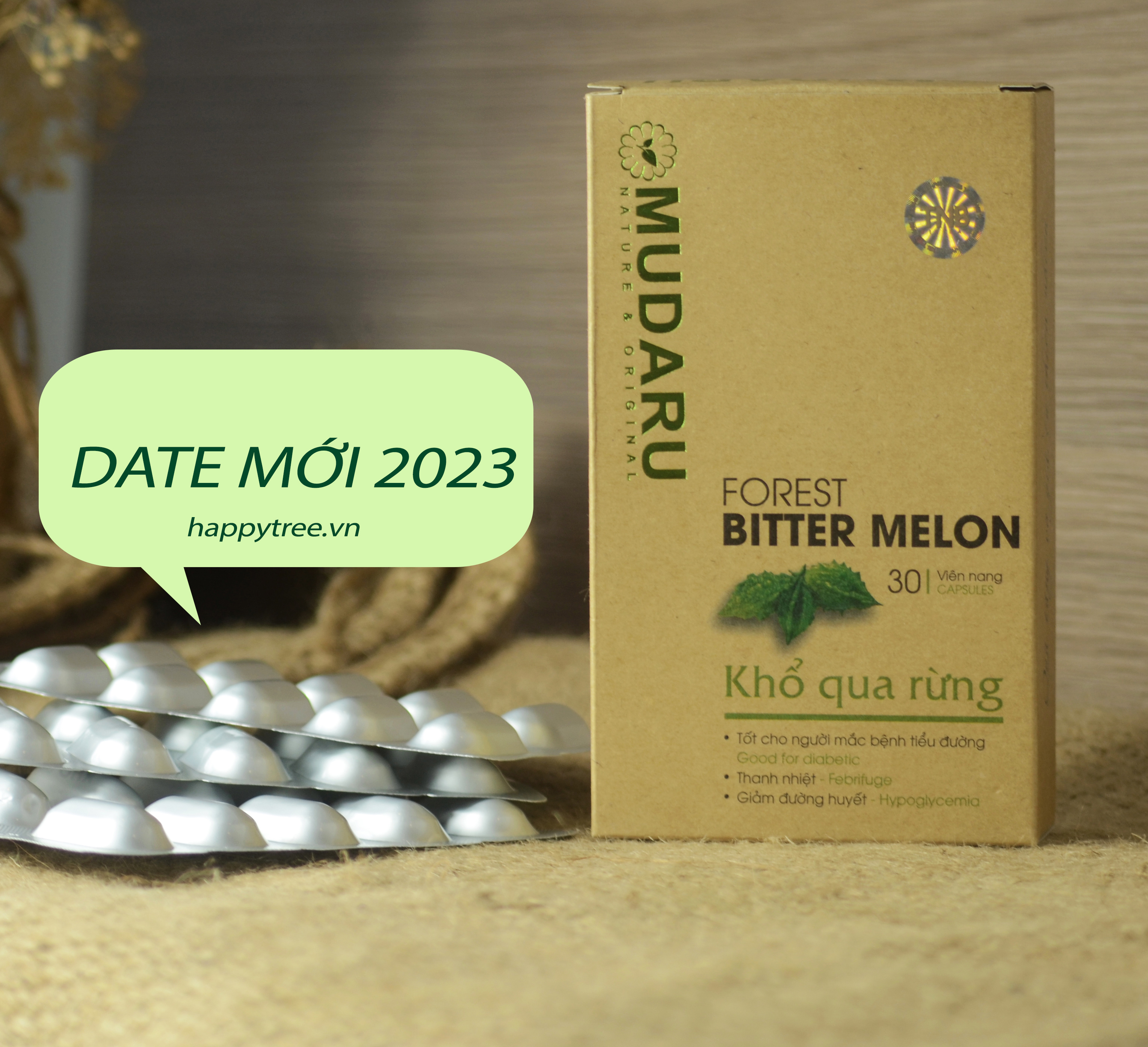 VIÊN UỐNG KHỔ QUA RỪNG MUDARU- hộp 30 viên (야생여주 캡슐 30정)